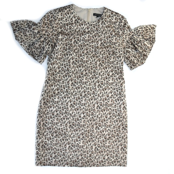 BANANA REPUBLIC Leopard Print Flutter Sleeve Dress - Picture 4 of 7
